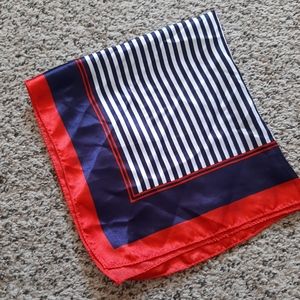 Red White & Blue Satiny Nautical Square Scarf